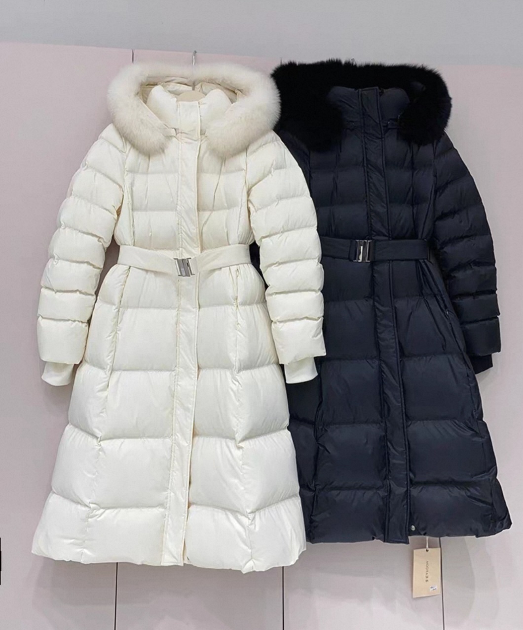 フォックスファージップアップロングAラインダウンジャケット | 詳細画像11