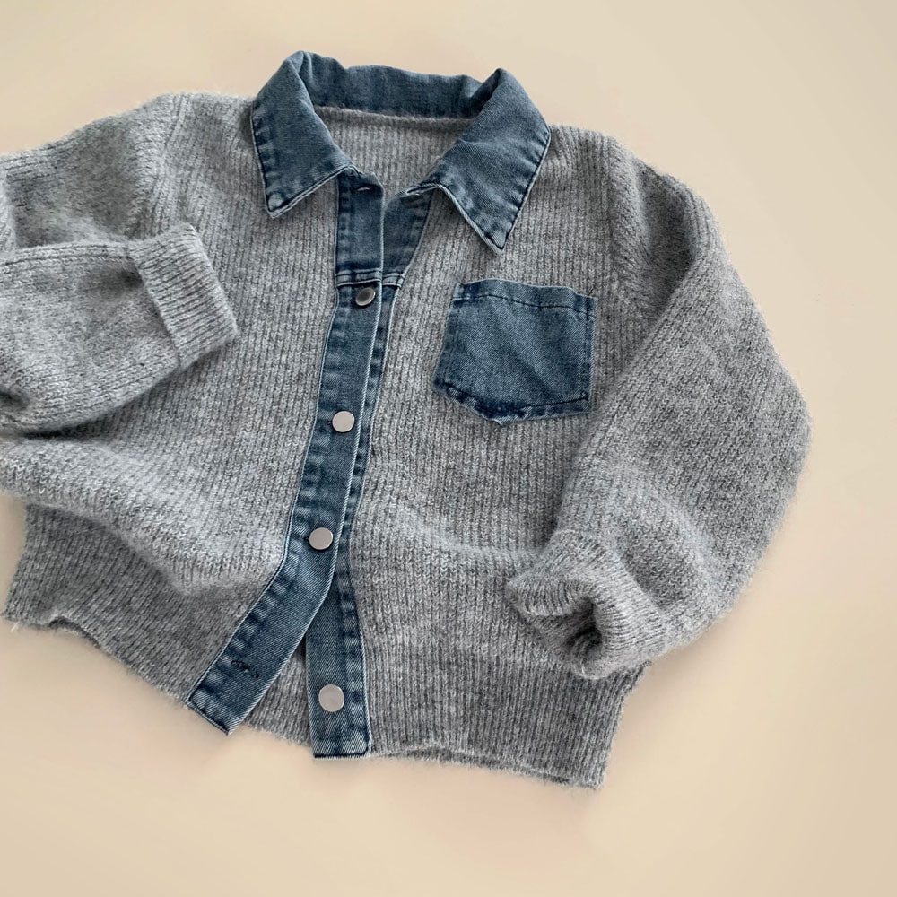 ニットデニム配色カーディガン | 詳細画像10