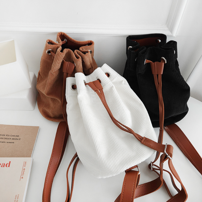 コーデュロイドローストリングショルダーバッグ | 詳細画像4