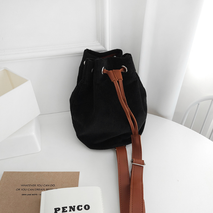 コーデュロイドローストリングショルダーバッグ | 詳細画像6