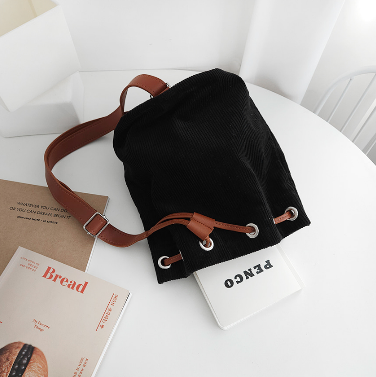 コーデュロイドローストリングショルダーバッグ | 詳細画像8