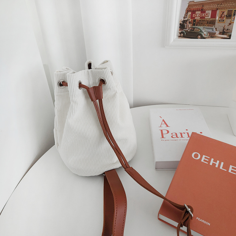 コーデュロイドローストリングショルダーバッグ | 詳細画像12