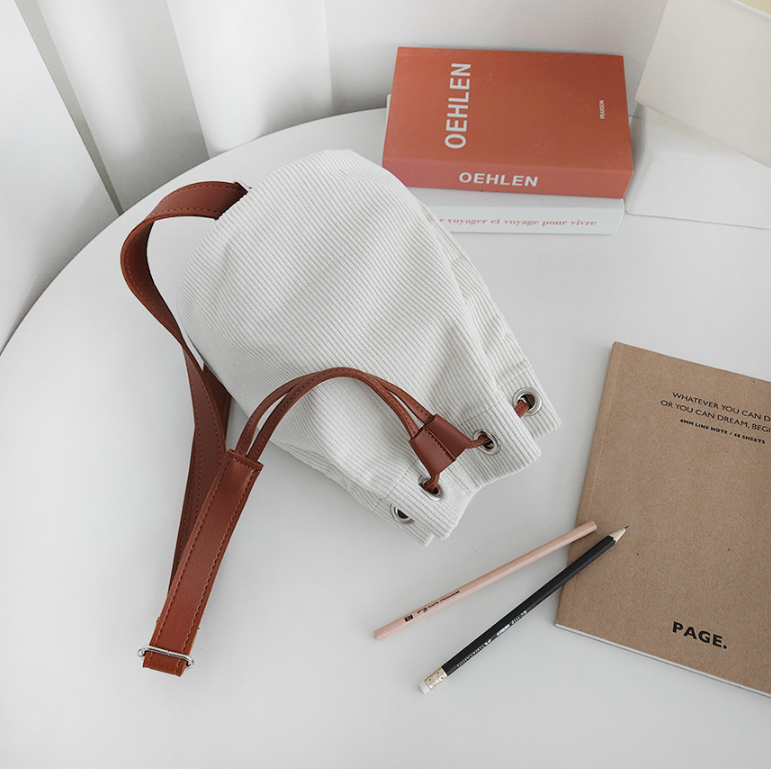 コーデュロイドローストリングショルダーバッグ | 詳細画像13