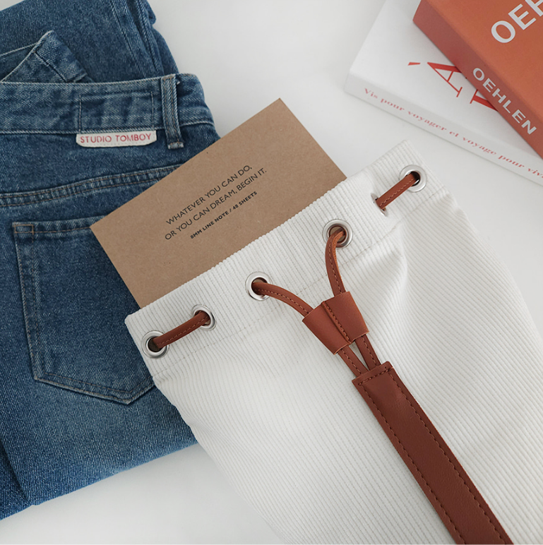 コーデュロイドローストリングショルダーバッグ | 詳細画像14