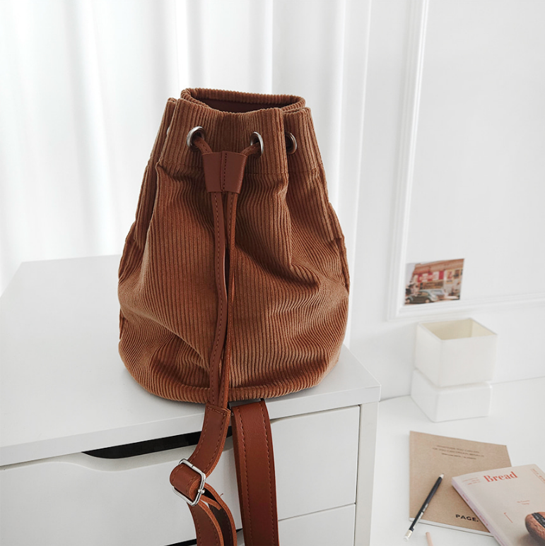 コーデュロイドローストリングショルダーバッグ | 詳細画像16