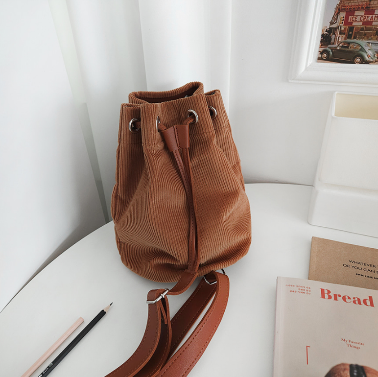 コーデュロイドローストリングショルダーバッグ | 詳細画像17