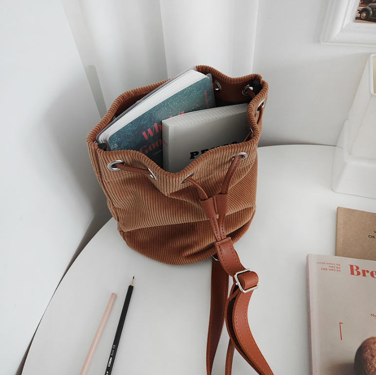 コーデュロイドローストリングショルダーバッグ | 詳細画像18