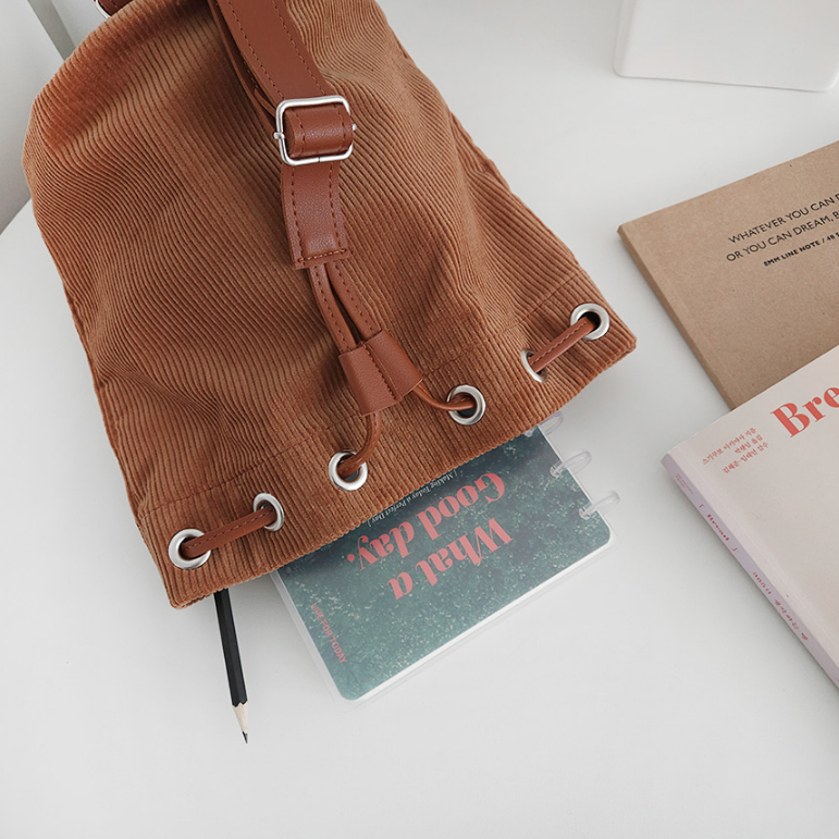 コーデュロイドローストリングショルダーバッグ | 詳細画像19