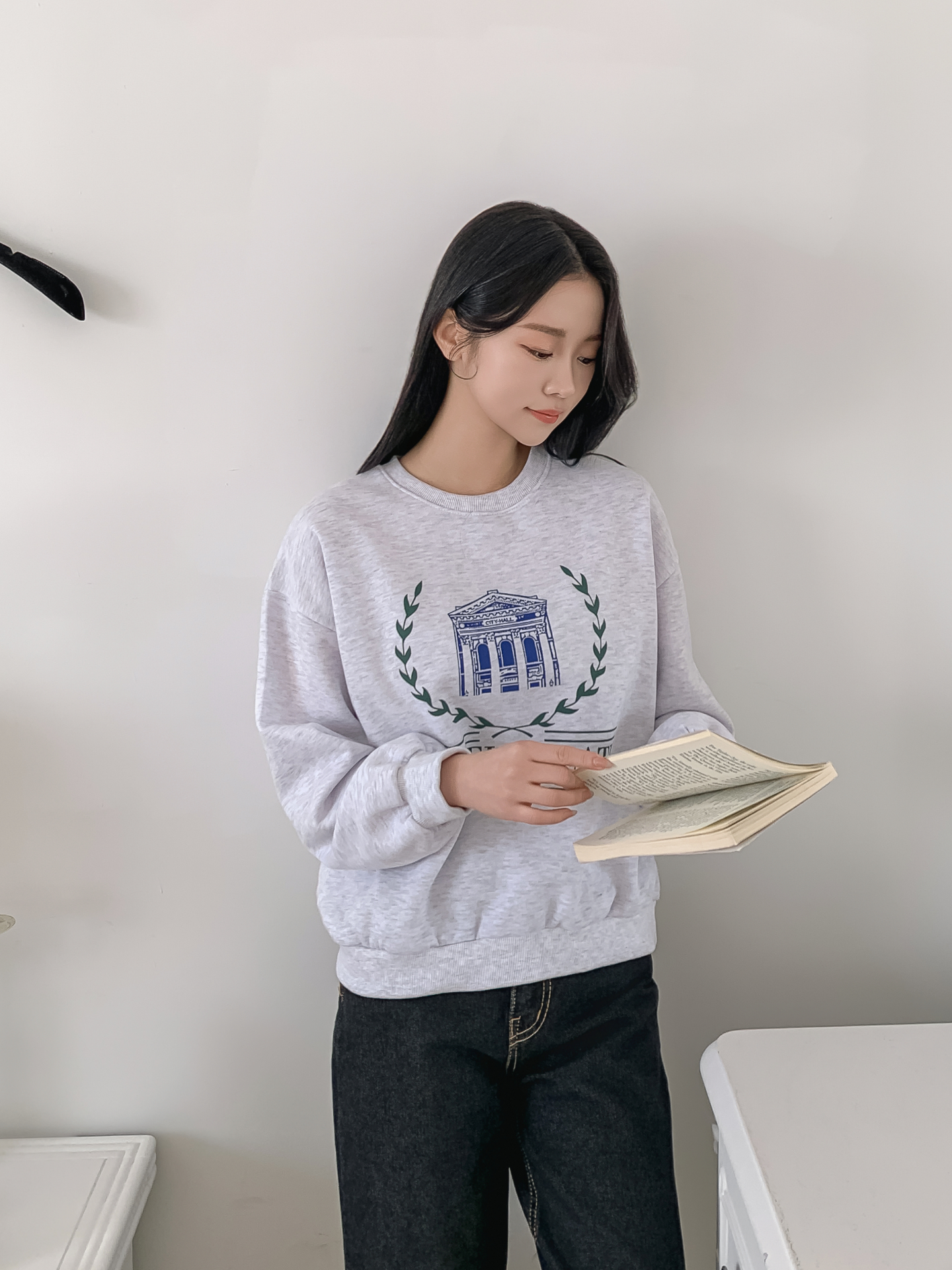 裏起毛ラウンドネックプリントスウェット | 詳細画像2