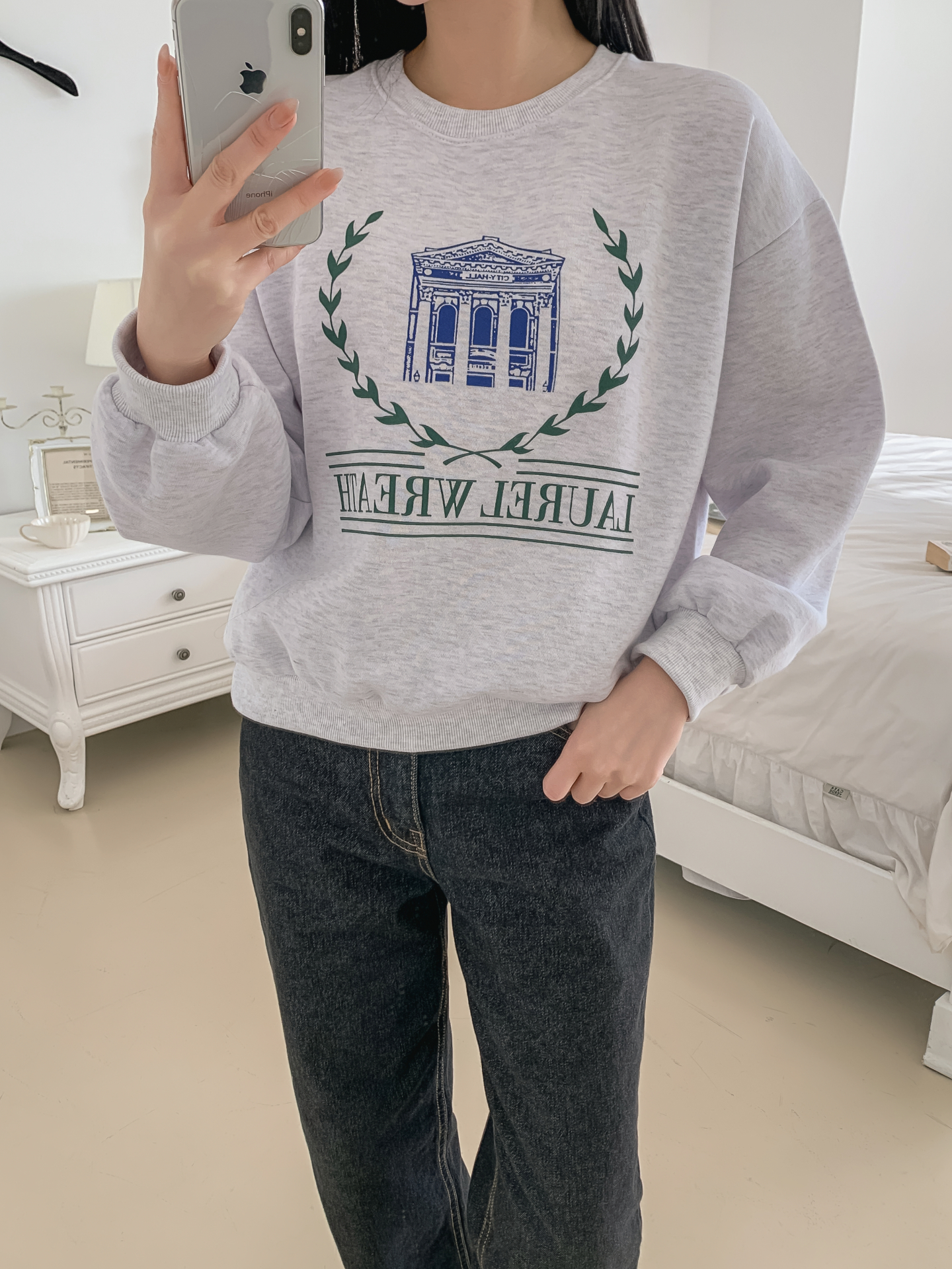 裏起毛ラウンドネックプリントスウェット | 詳細画像15