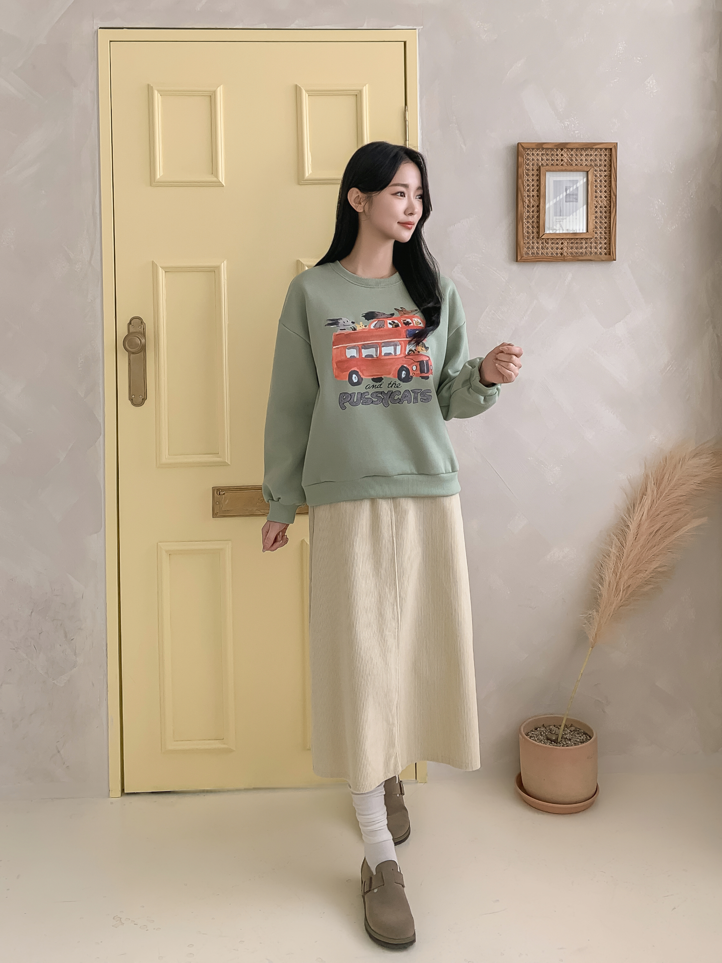 裏起毛ラウンドネックプリントスウェット | 詳細画像3