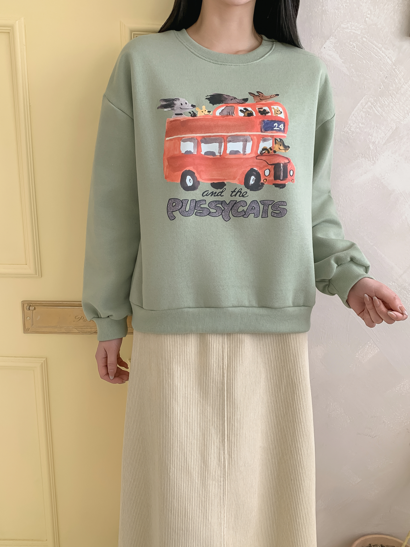 裏起毛ラウンドネックプリントスウェット | 詳細画像4