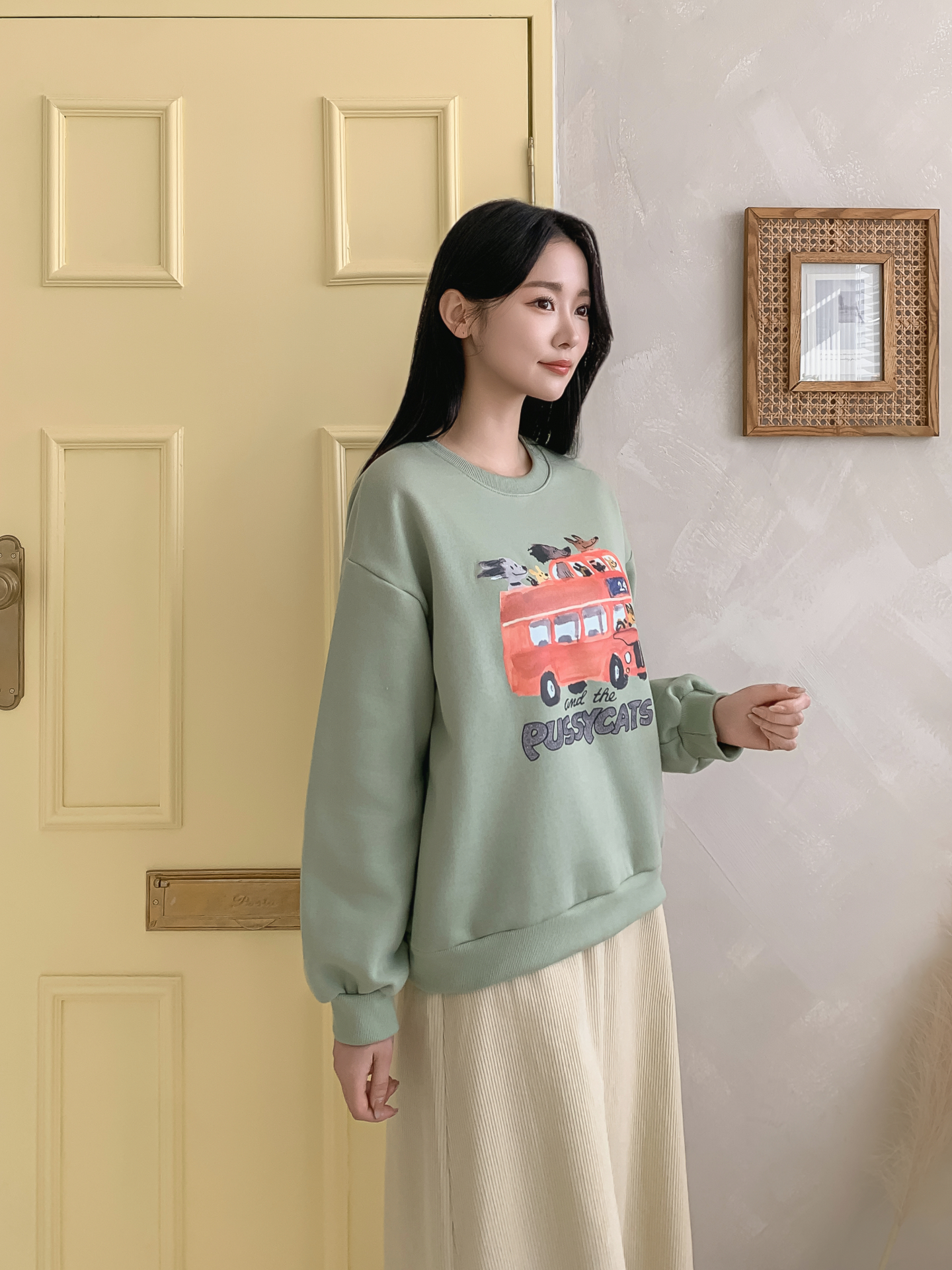 裏起毛ラウンドネックプリントスウェット | 詳細画像6