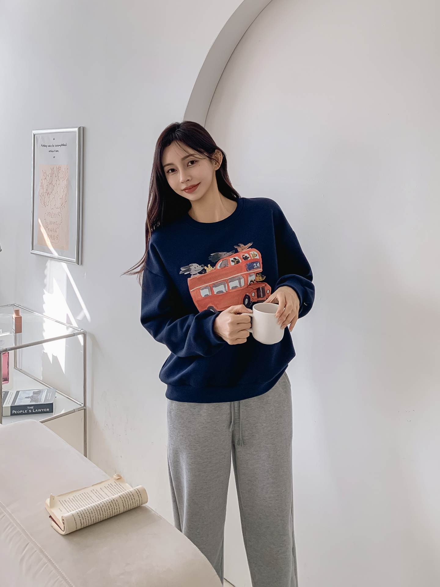 裏起毛ラウンドネックプリントスウェット | 詳細画像17