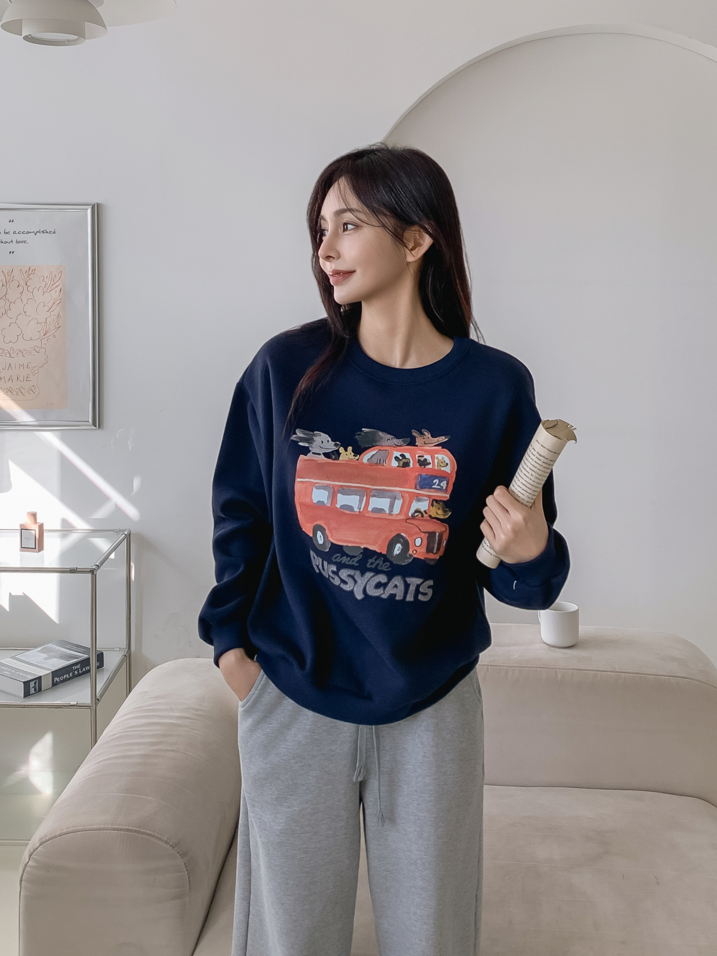 裏起毛ラウンドネックプリントスウェット | 詳細画像29