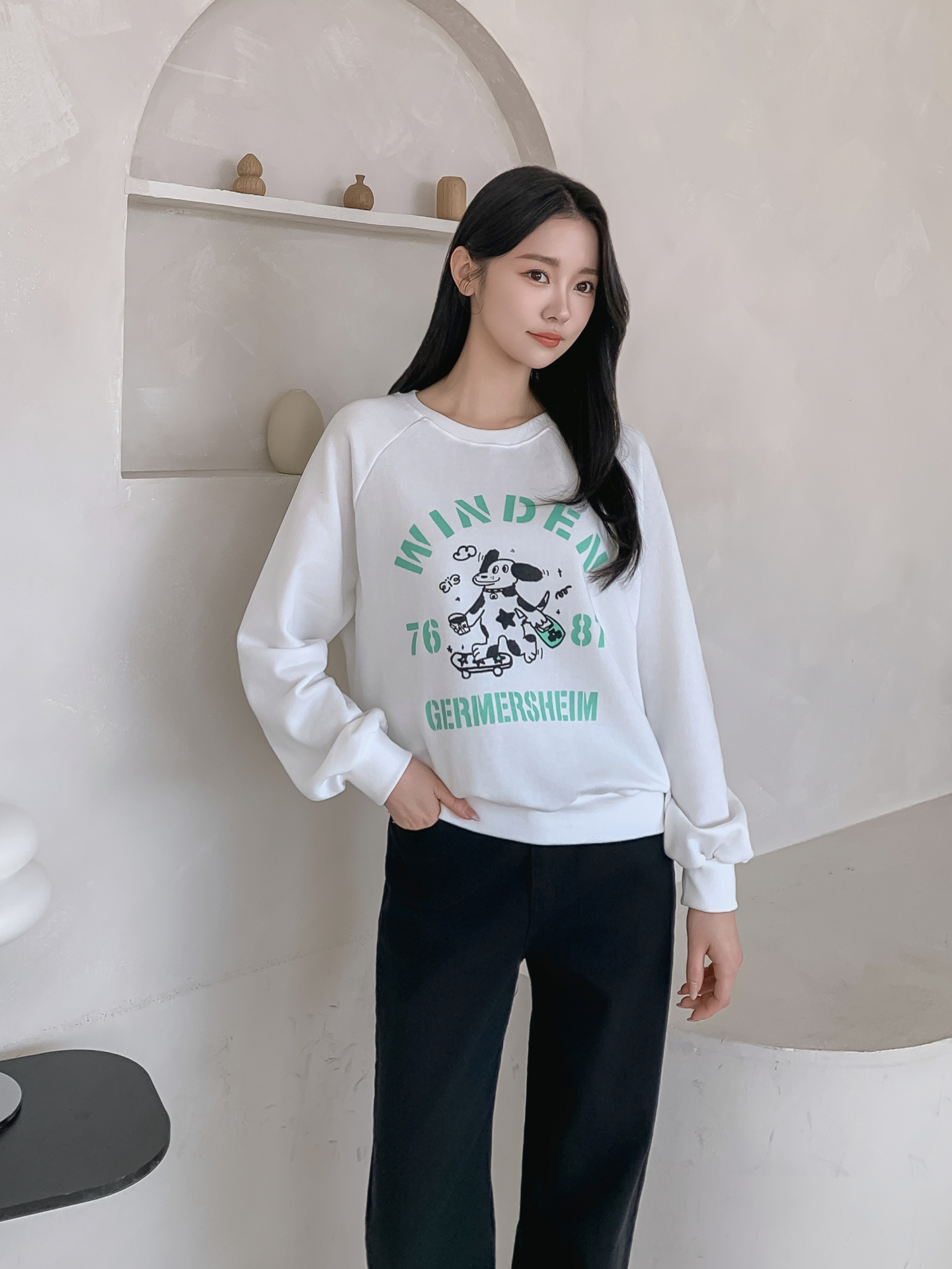 ラウンドネックプリントスウェット | 詳細画像2