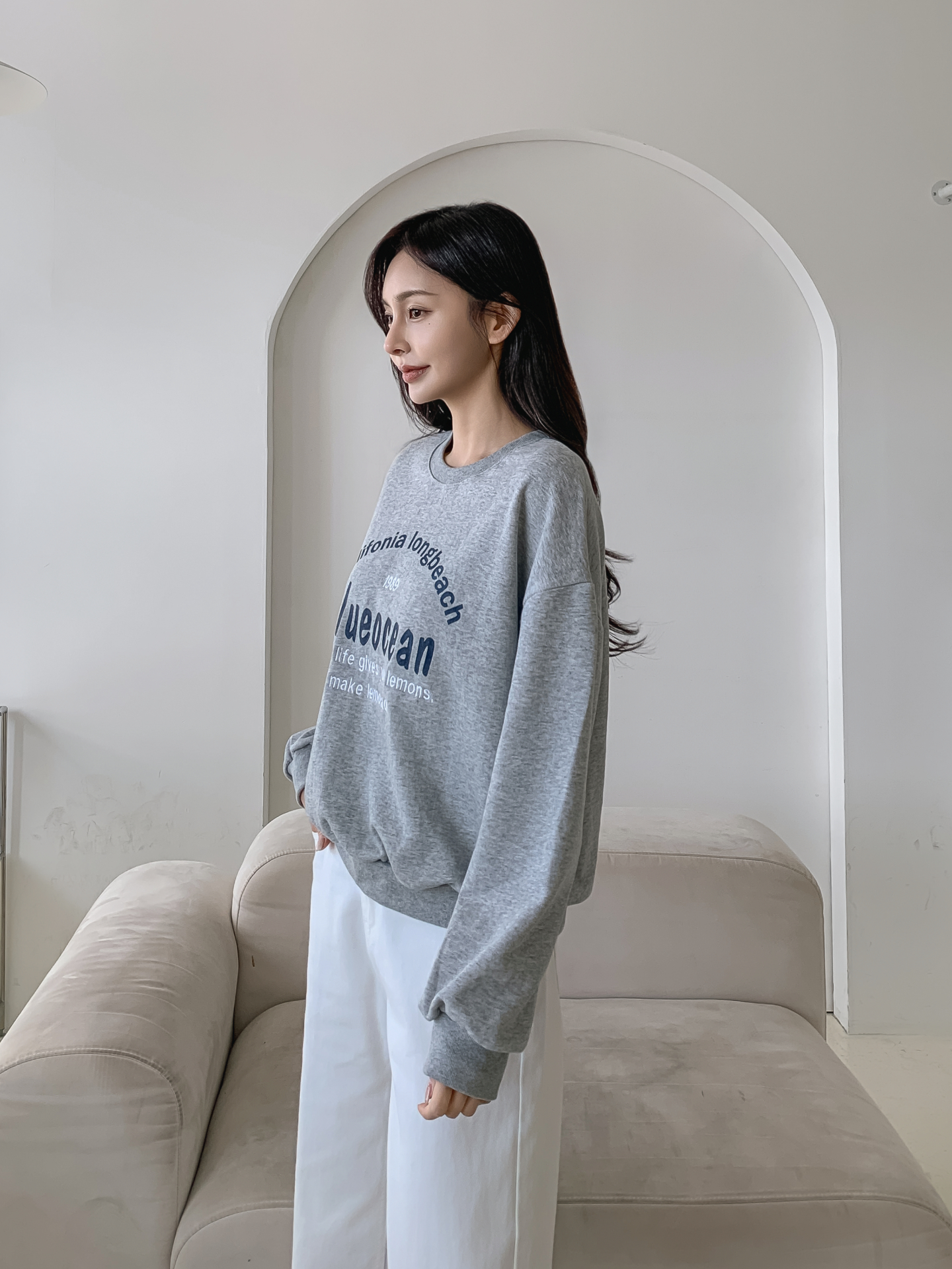 ラウンドネックレタリング刺繍スウェット | 詳細画像2