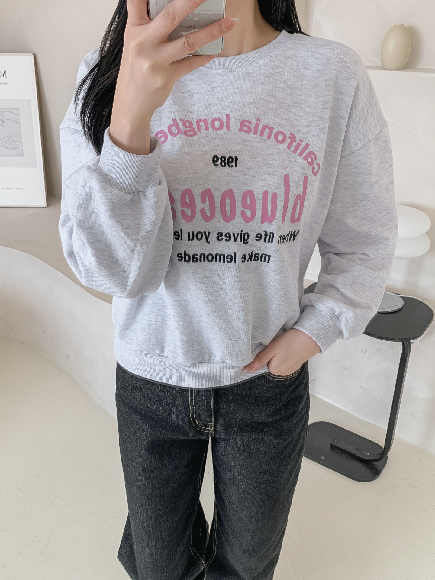 ラウンドネックレタリング刺繍スウェット | 詳細画像30