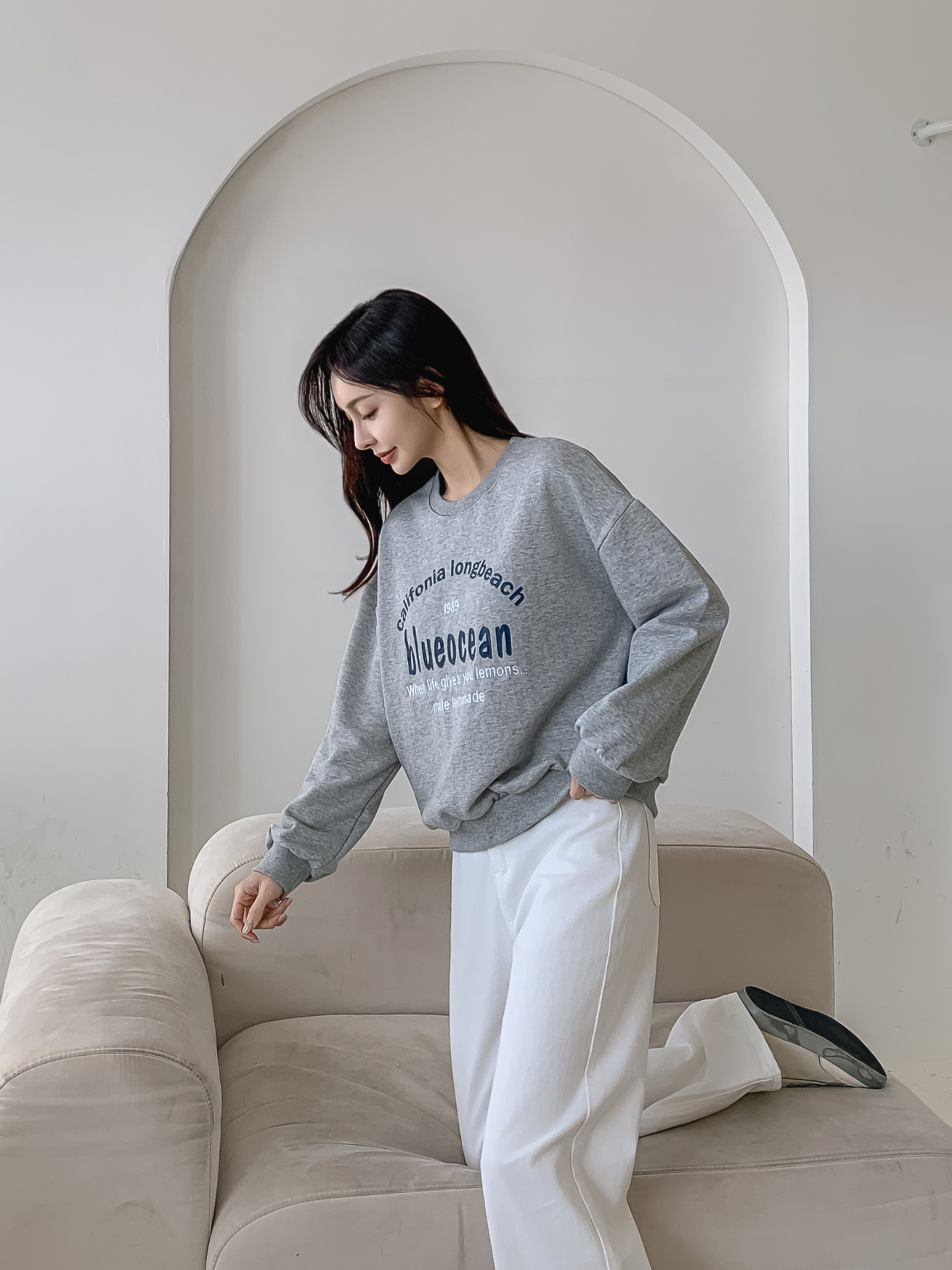 ラウンドネックレタリング刺繍スウェット | 詳細画像4