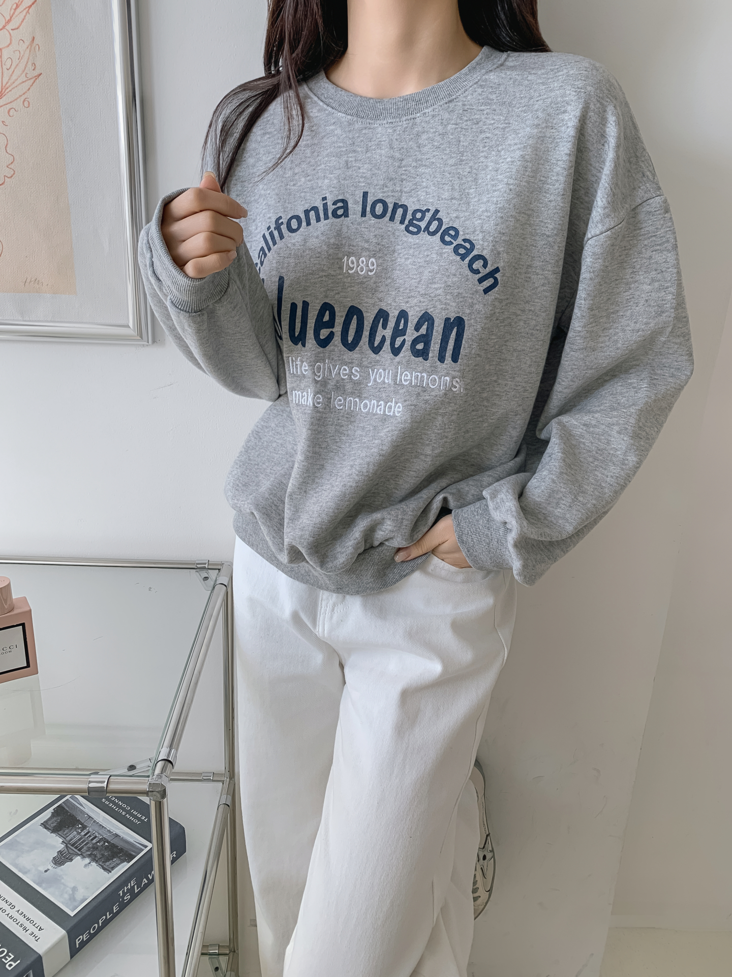 ラウンドネックレタリング刺繍スウェット | 詳細画像13