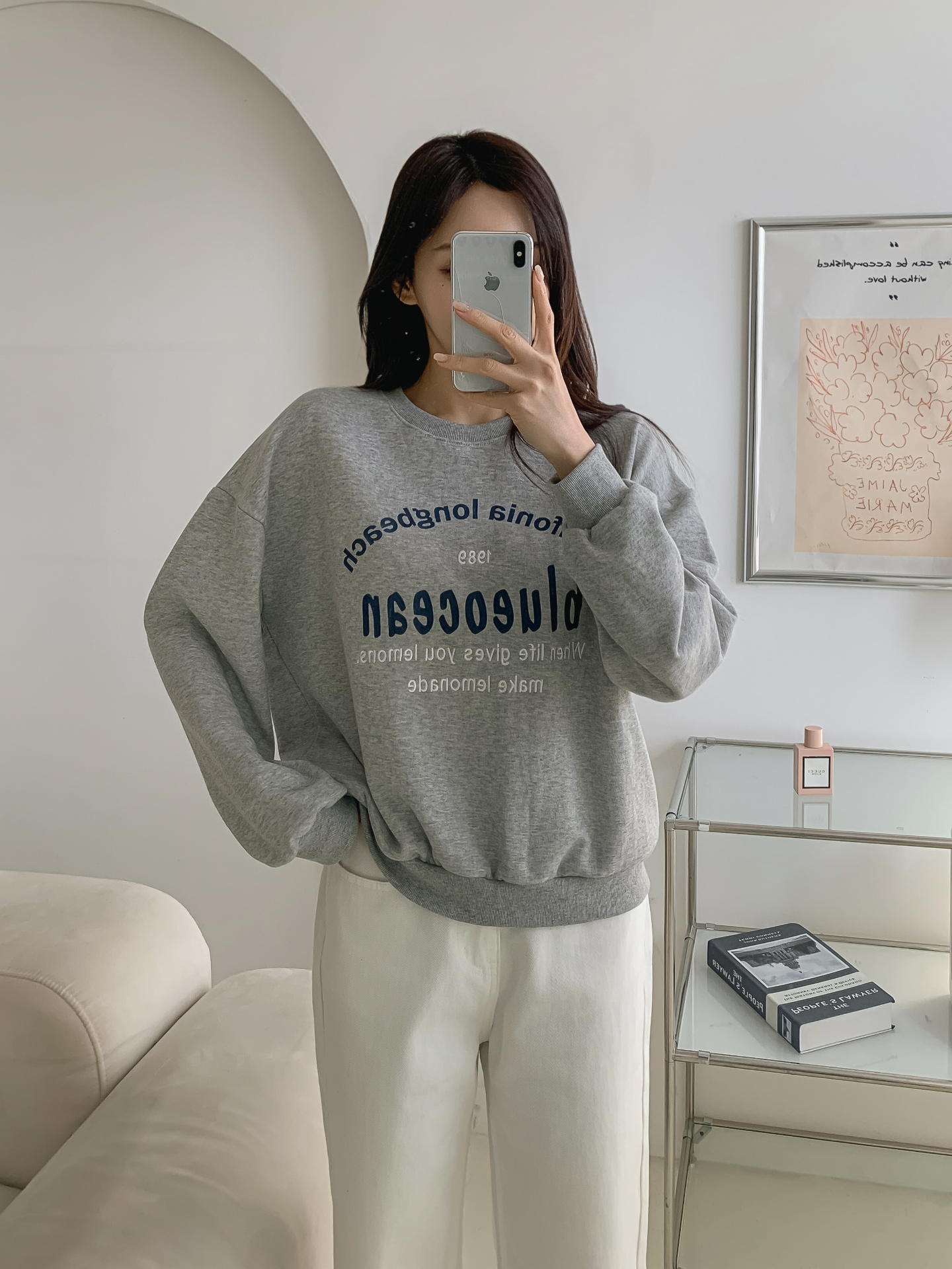 ラウンドネックレタリング刺繍スウェット | 詳細画像15