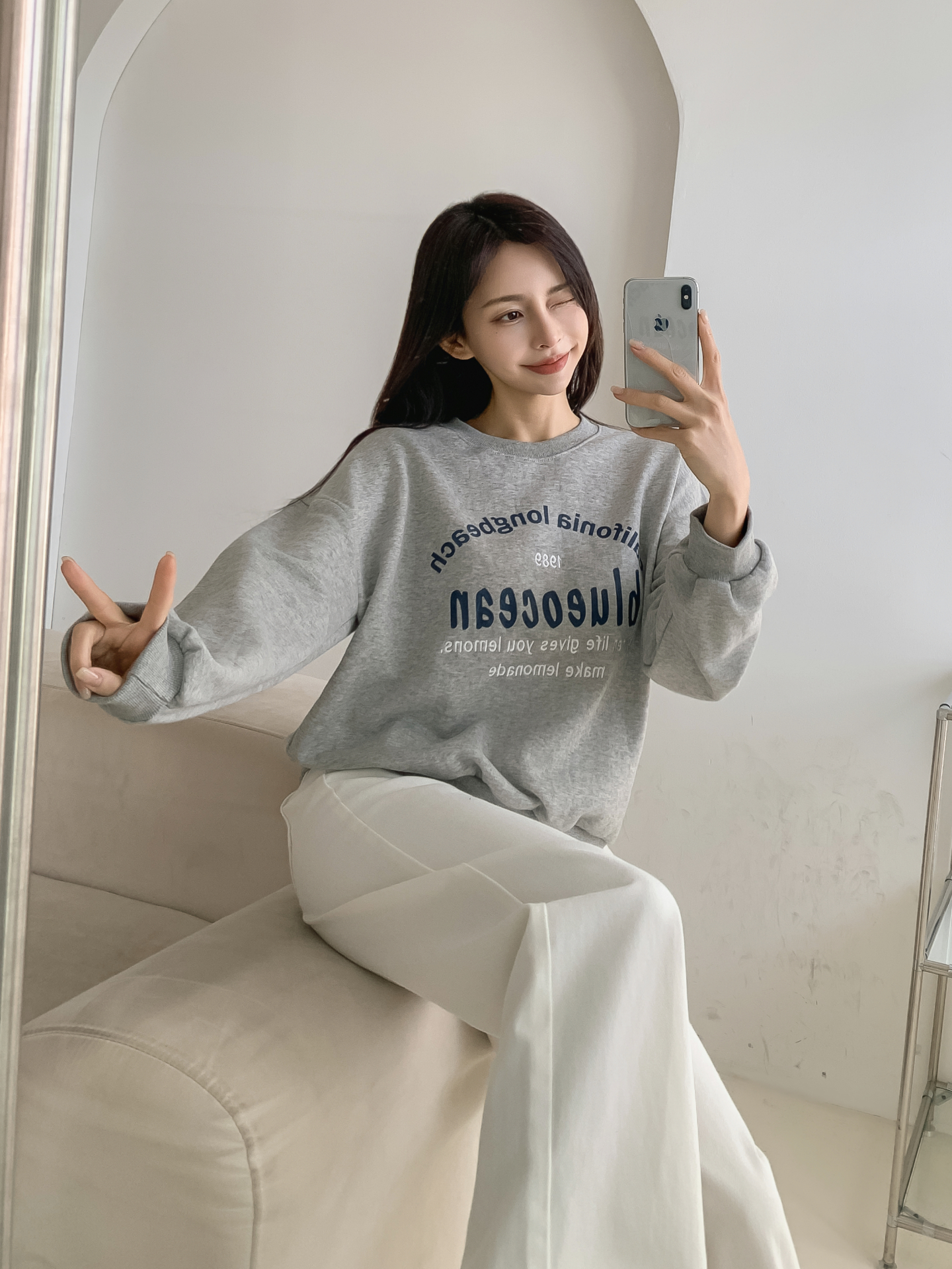 ラウンドネックレタリング刺繍スウェット | 詳細画像16