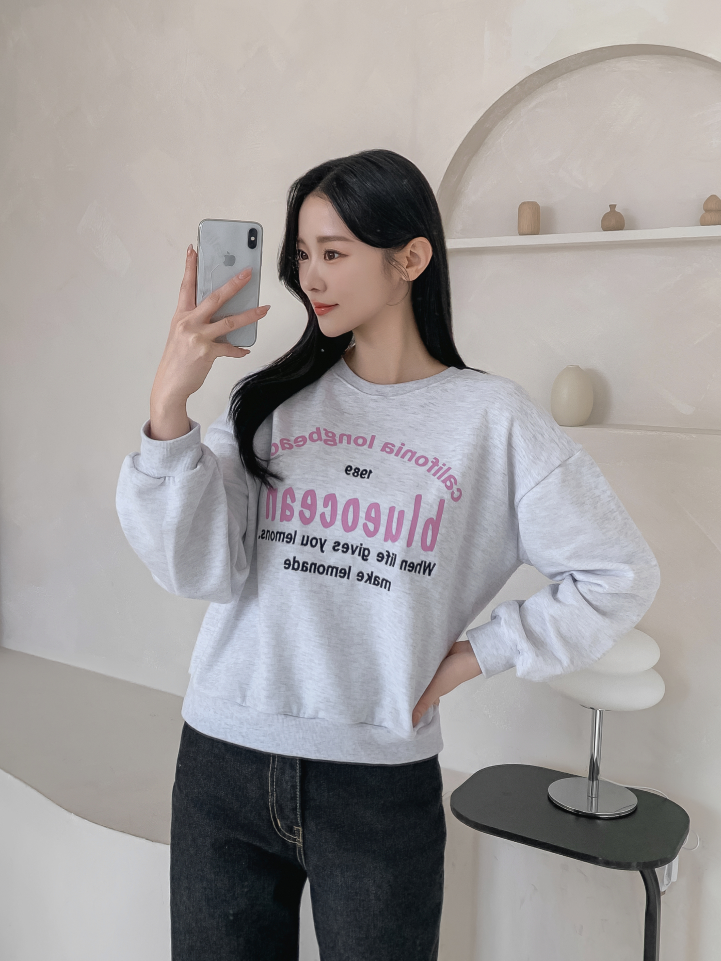 ラウンドネックレタリング刺繍スウェット | 詳細画像29