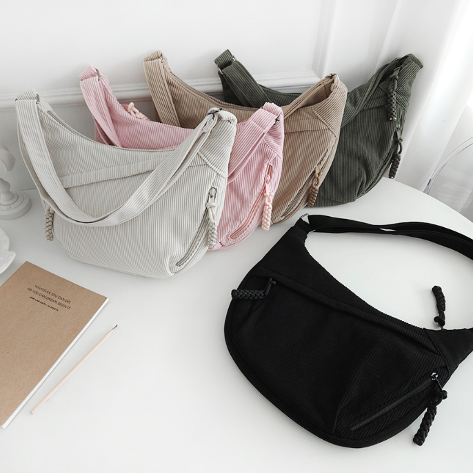 コーデュロイジップアップショルダーバッグ | 詳細画像2