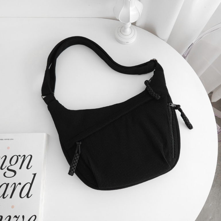 コーデュロイジップアップショルダーバッグ | 詳細画像6
