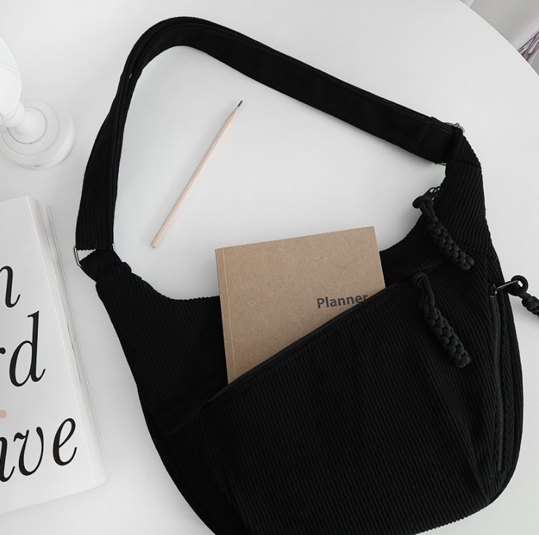 コーデュロイジップアップショルダーバッグ | 詳細画像7