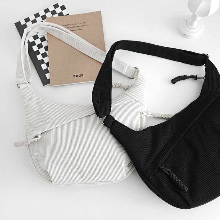 コーデュロイジップアップショルダーバッグ | 詳細画像11