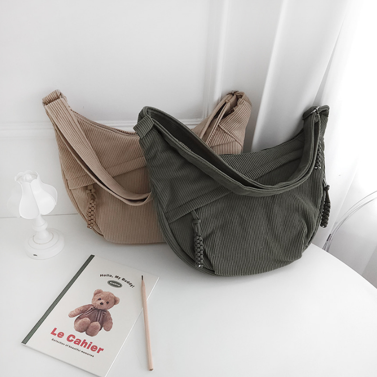 コーデュロイジップアップショルダーバッグ | 詳細画像18