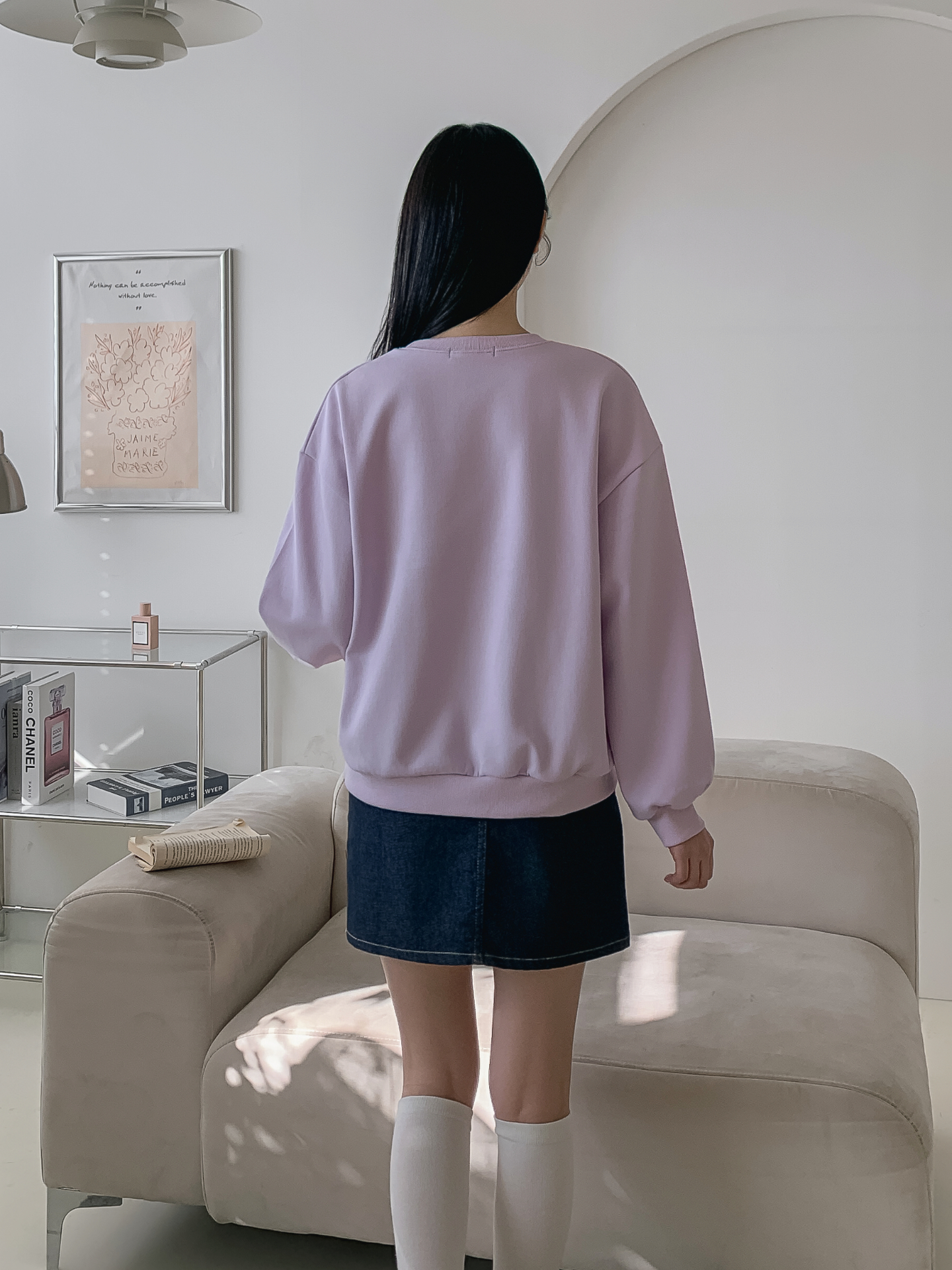 ラウンドネックプリント花柄スウェット | 詳細画像9