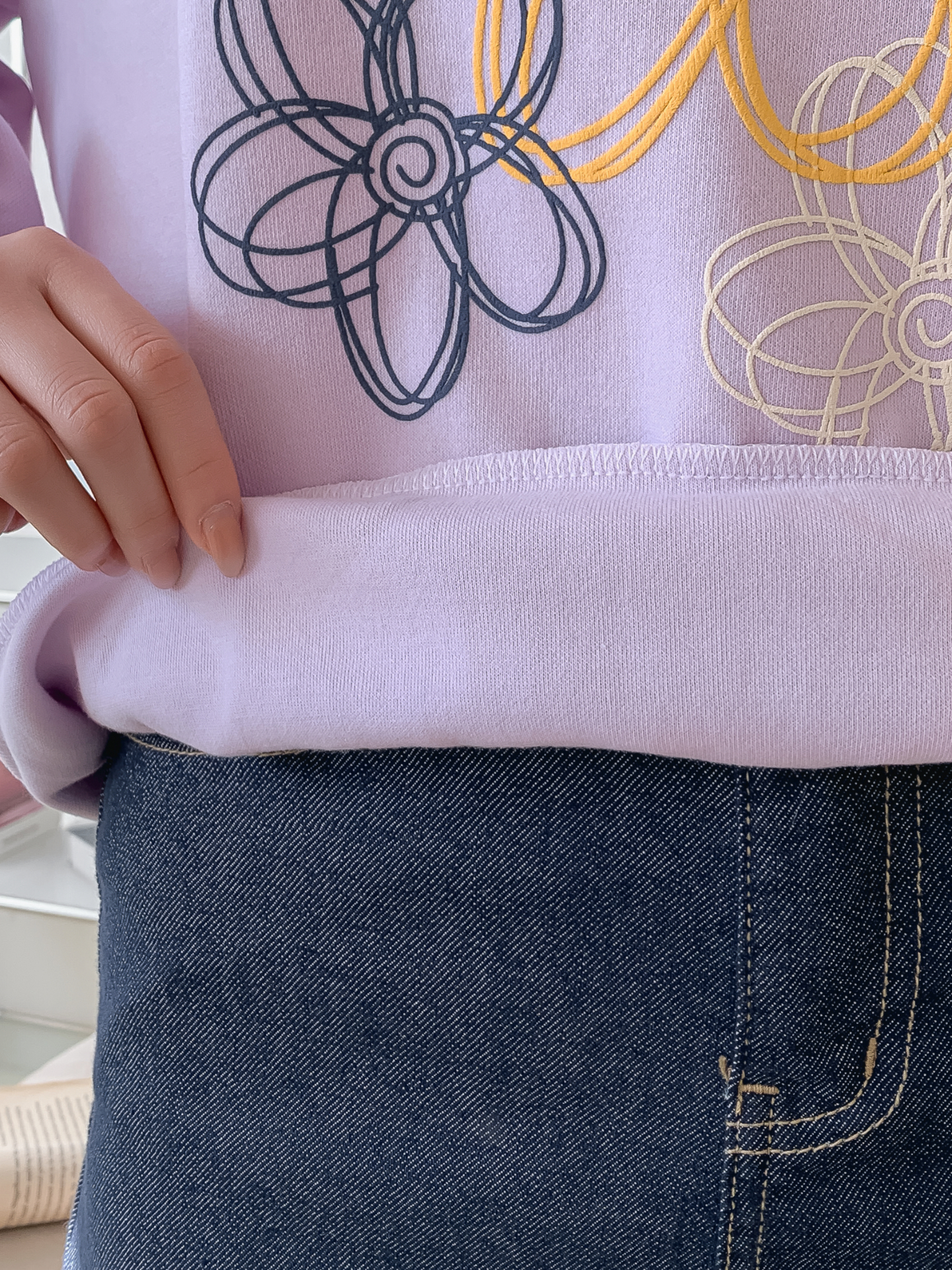 ラウンドネックプリント花柄スウェット | 詳細画像13