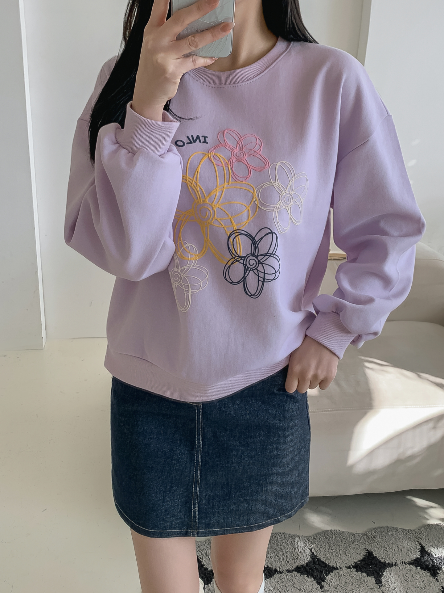 ラウンドネックプリント花柄スウェット | 詳細画像16