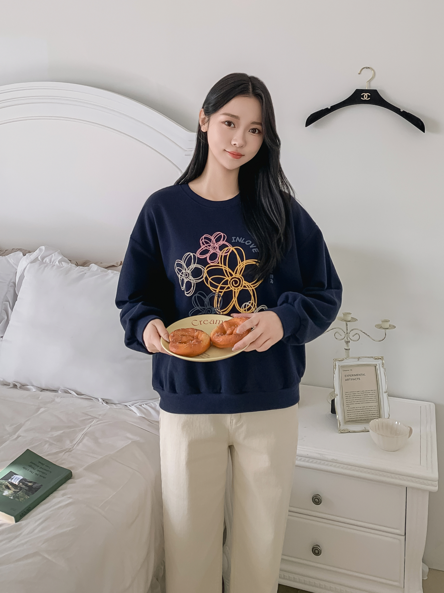 ラウンドネックプリント花柄スウェット | 詳細画像18