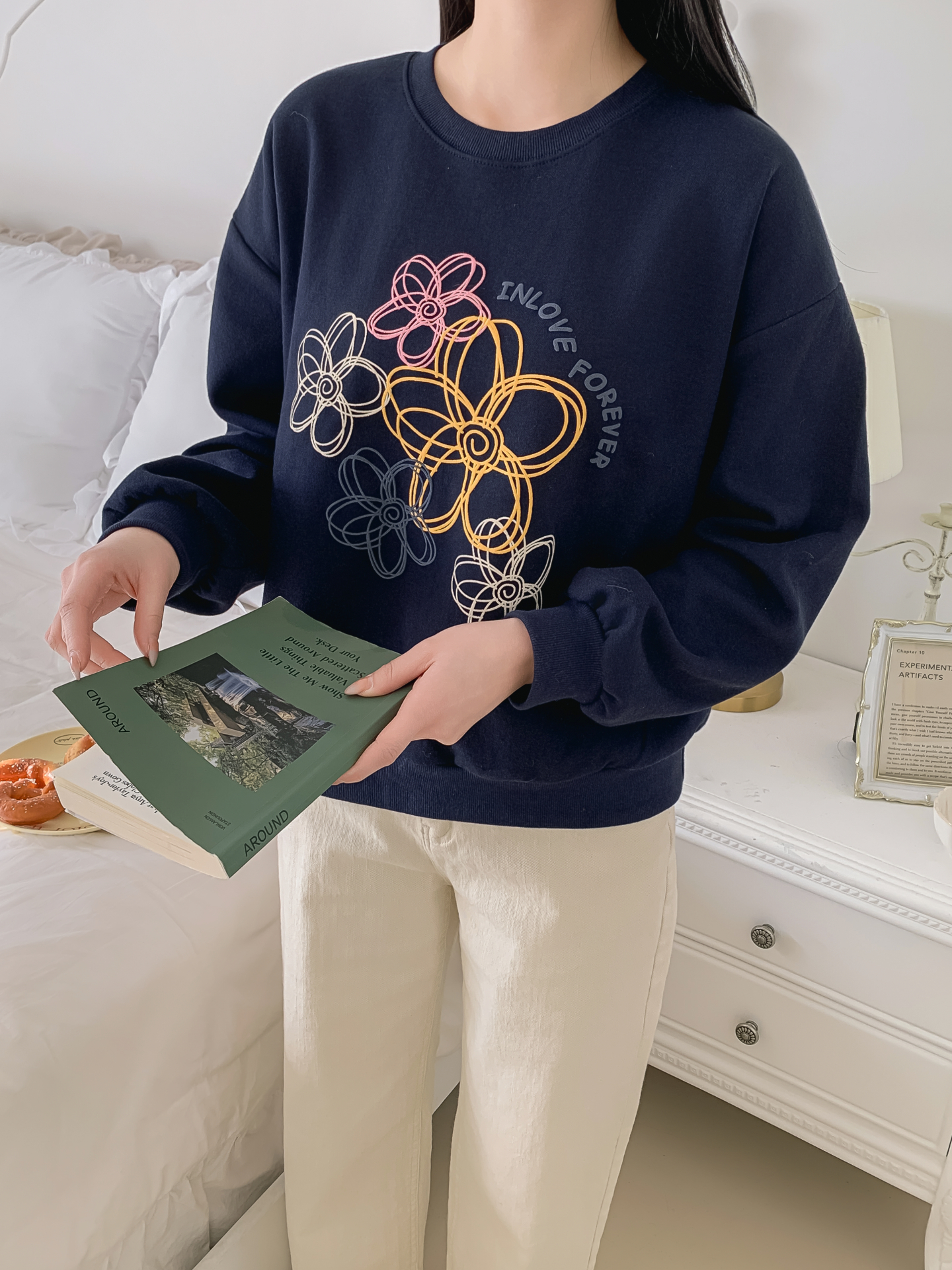 ラウンドネックプリント花柄スウェット | 詳細画像21