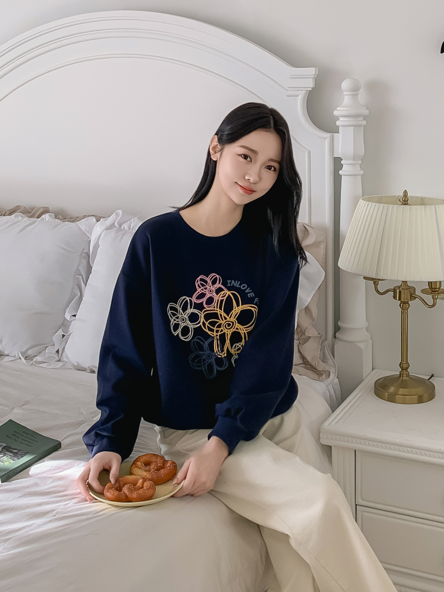 ラウンドネックプリント花柄スウェット | 詳細画像25