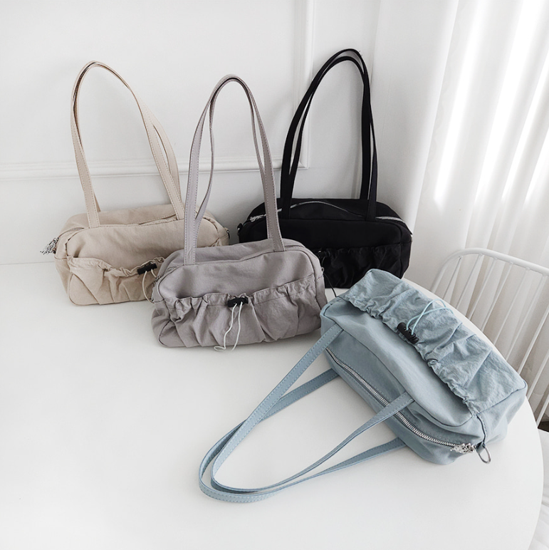 シャーリングドローストリングポケットショルダーバッグストラップ付 | 詳細画像2