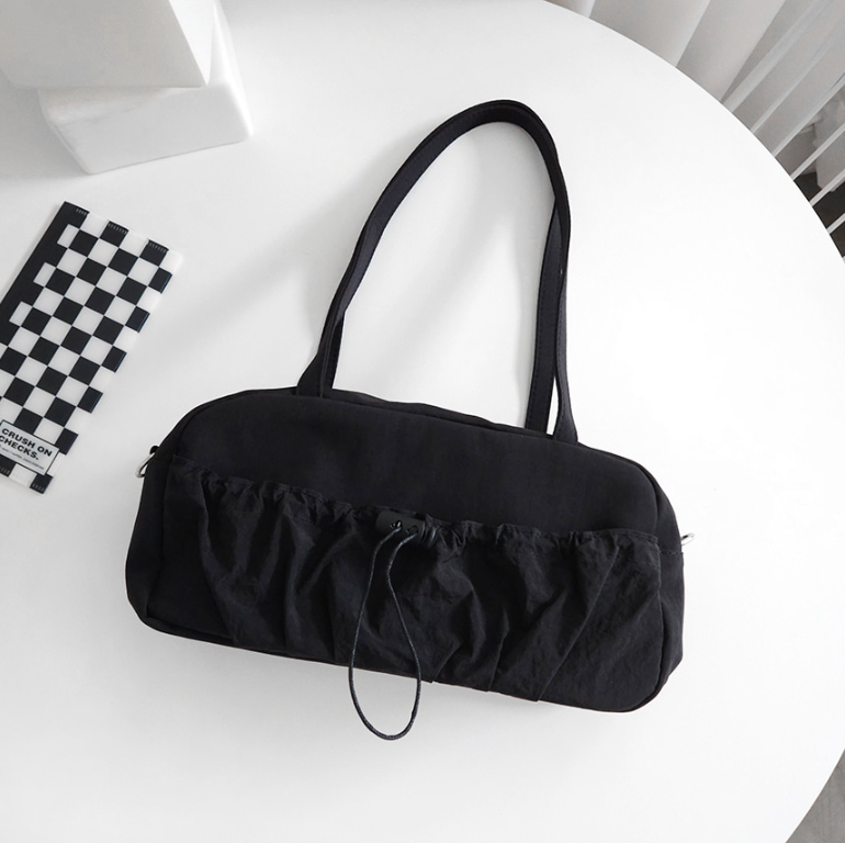 シャーリングドローストリングポケットショルダーバッグストラップ付 | 詳細画像5