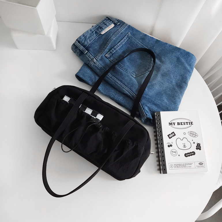 シャーリングドローストリングポケットショルダーバッグストラップ付 | 詳細画像7