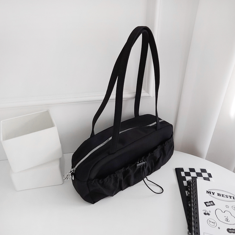 シャーリングドローストリングポケットショルダーバッグストラップ付 | 詳細画像8