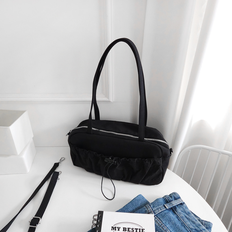 シャーリングドローストリングポケットショルダーバッグストラップ付 | 詳細画像11