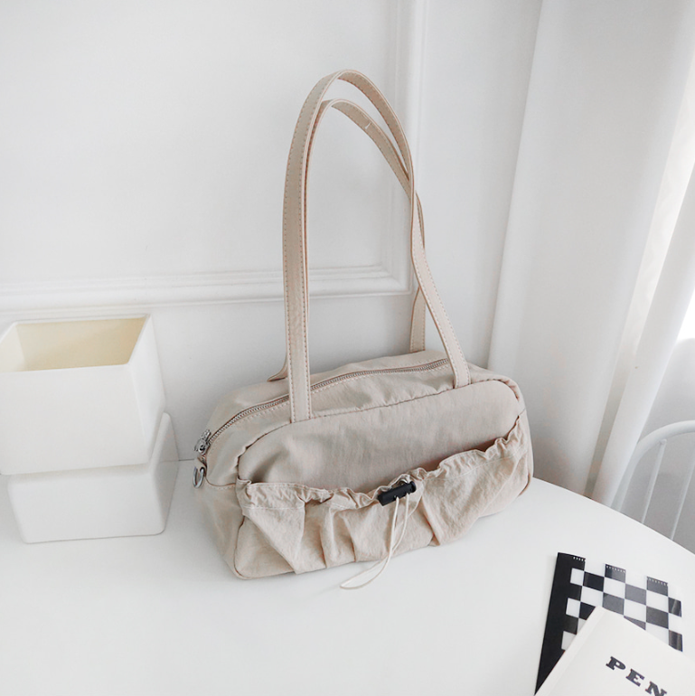 シャーリングドローストリングポケットショルダーバッグストラップ付 | 詳細画像15