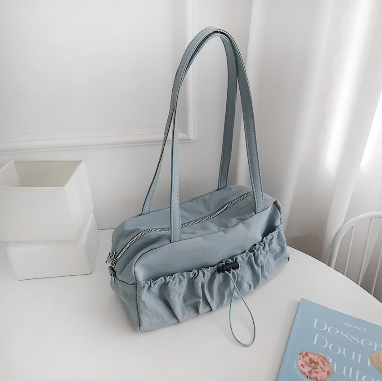 シャーリングドローストリングポケットショルダーバッグストラップ付 | 詳細画像17