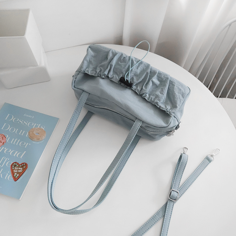 シャーリングドローストリングポケットショルダーバッグストラップ付 | 詳細画像18