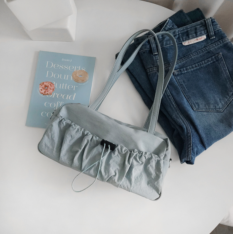 シャーリングドローストリングポケットショルダーバッグストラップ付 | 詳細画像19