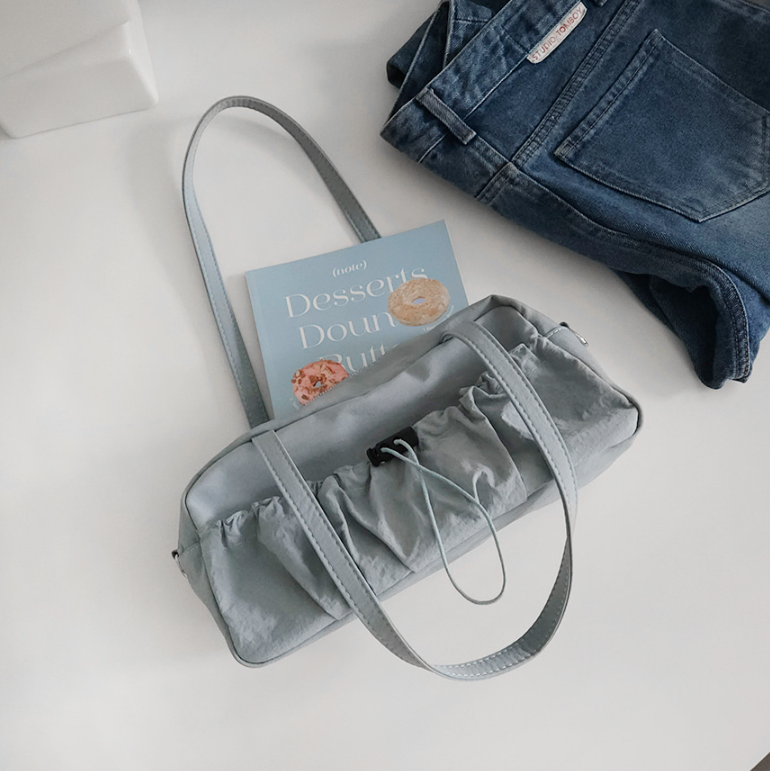 シャーリングドローストリングポケットショルダーバッグストラップ付 | 詳細画像20