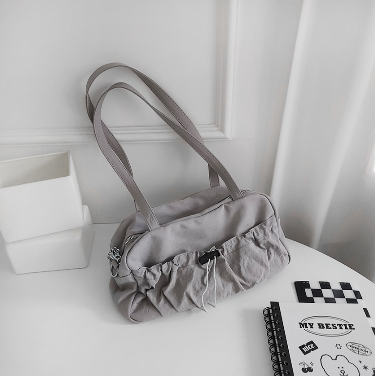 シャーリングドローストリングポケットショルダーバッグストラップ付 | 詳細画像23