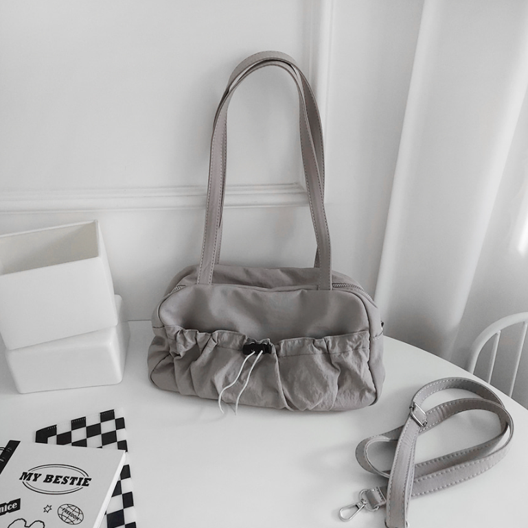 シャーリングドローストリングポケットショルダーバッグストラップ付 | 詳細画像24